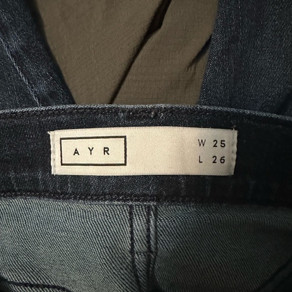 AYR The Riser Skinny Jeans High Rise Stretchy Denim Raw Hem 25 - Picture 4 of 7